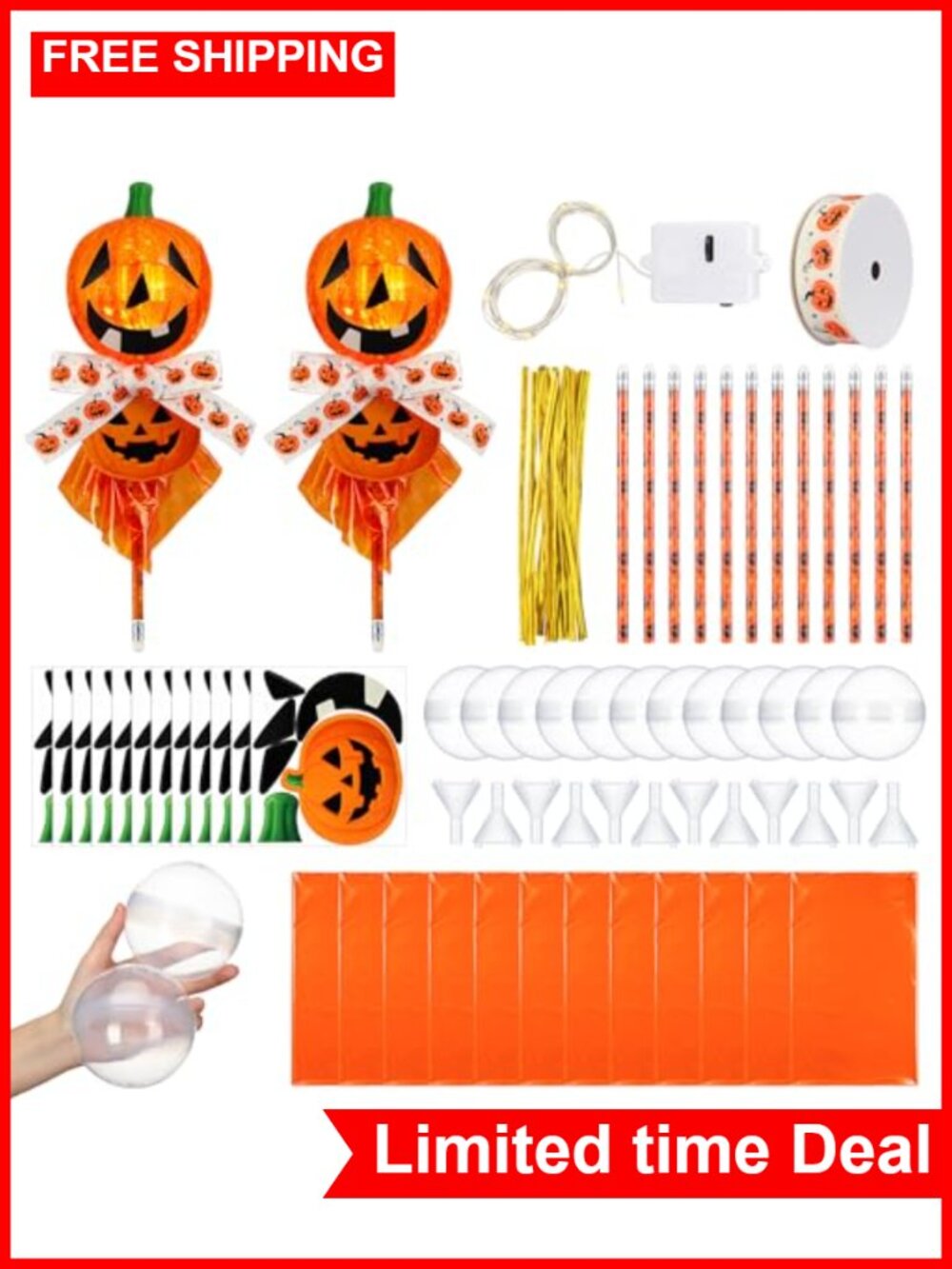 12 Pcs Halloween Giant Lollipop Party Favors with Pencils and Pumpkins